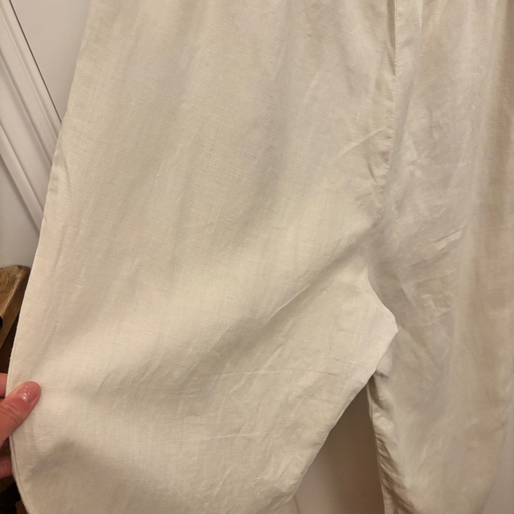 Quince 100% European Linen Tapered Ankle Pants Pockets, Sand - Picture 4 of 11